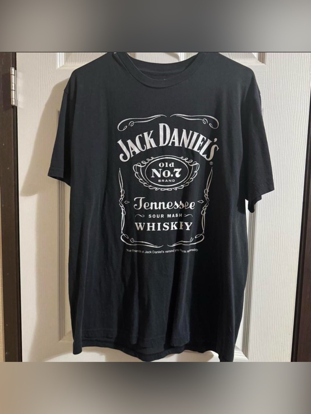 Jack Daniels Black Short Sleeve Tee with White Logo